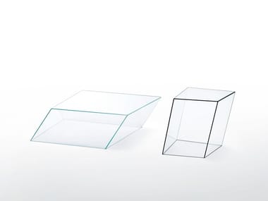 WIREFRAME - Rectangular crystal coffee table by Glas Italia