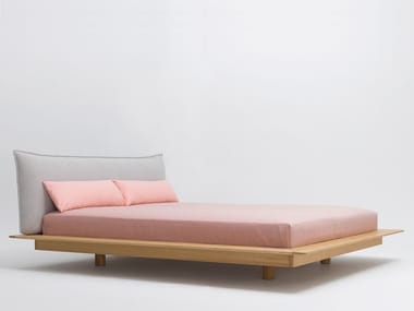 YOMA - Fabric bed with upholstered headboard by Zeitraum