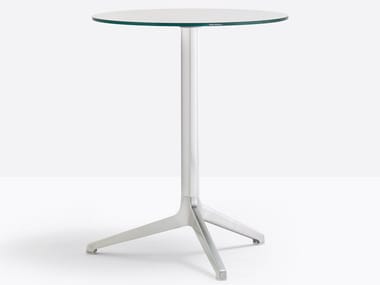 YPSILON 4790V - Drop-leaf stackable glass and aluminium table by Pedrali