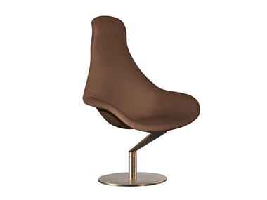 ZENITH - Swivel high-back leather armchair by Reflex