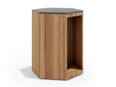 ZETA - Teak garden side table with storage space by Atmosphera