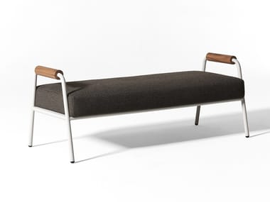 ZOE WOOD OPEN AIR - Technical fabric garden bench with armrests by Meridiani