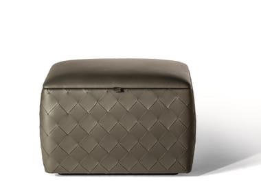 GRANT DE LUXE - Storage rectangular leather pouf by Poltrona Frau