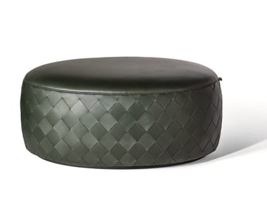 GRANT DE LUXE - Oval leather pouf by Poltrona Frau