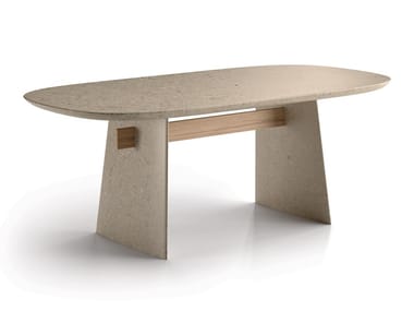 ADAM - Stone dining table by Natuzzi Italia