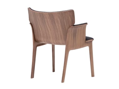 ADELA REX SO1414 - Walnut chair with armrests by Andreu World