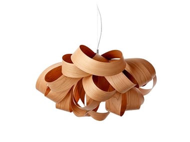 AGATHA SMALL - Handmade wood veneer pendant lamp by LZF