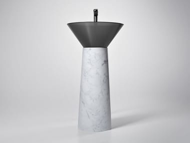 ALBUME CONO CARRARA - Freestanding round washbasin by Antonio Lupi Design