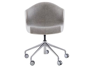 ALSTER - Swivel fabric office chair with castors with 5-Spoke base by Ligne Roset