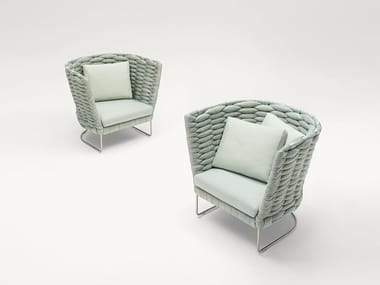 AMI - Sled base polyester garden armchair by Paola Lenti