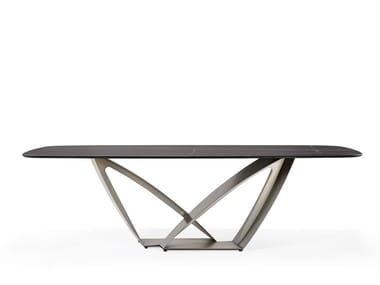 APEIRON 72 - Metal base table with MarmoReflex top by Reflex