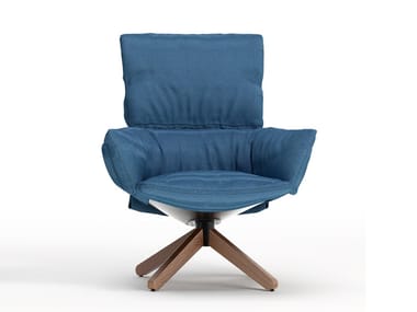 LUD¡¯O LOUNGE - Armchair with wooden base by Cappellini