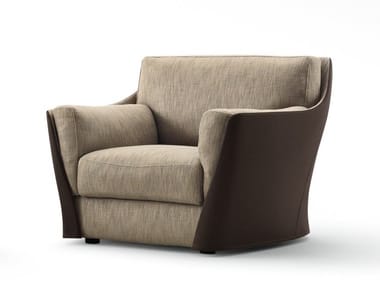 VITTORIA - Fabric armchair with removable cover with armrests by Giorgetti