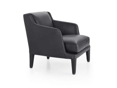 NIDUS - Leather armchair with armrests by Maxalto