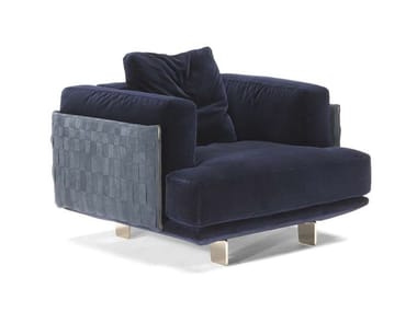 CAMPUS - Fabric armchair with armrests by Natuzzi Italia