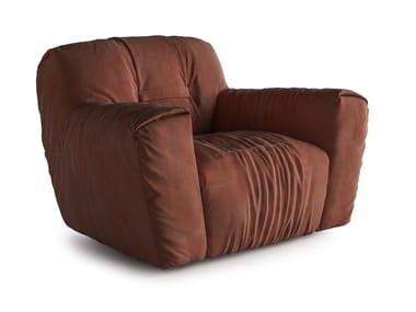 ARGO - Swivel armchair with armrests by Natuzzi Italia