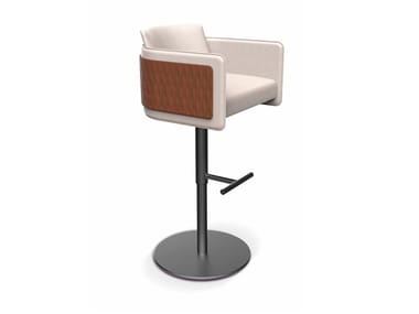 AMET - Upholstered height-adjustable stool with back by Reflex