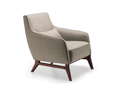 ASCOT - Upholstered fabric armchair with armrests by Bodema