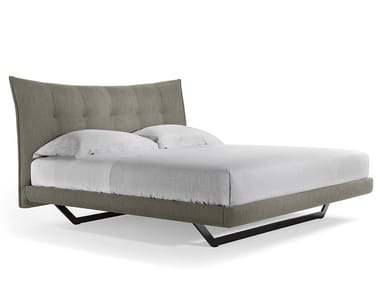 AURORA TRE - Fabric bed with upholstered headboard by Poltrona Frau