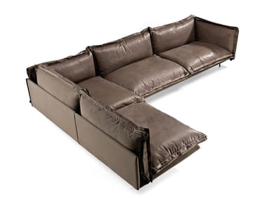 AUTO-REVERSE - Sectional leather sofa by Arketipo