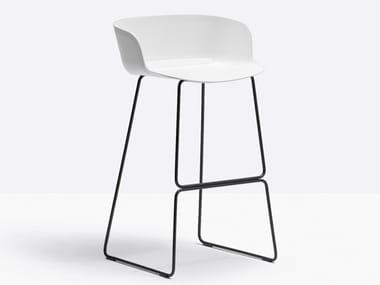 BABILA 2748 - High sled base polypropylene stool by Pedrali