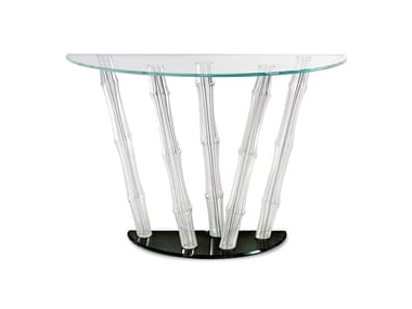 BAMBOO - Demilune glass console table by Reflex