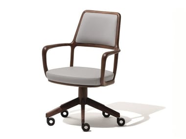 BARON - Chair with 5-spoke base with castors by Giorgetti