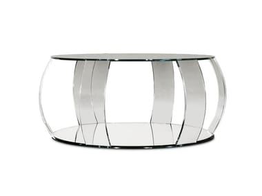 BARRIQUE - Round glass coffee table for living room by Reflex