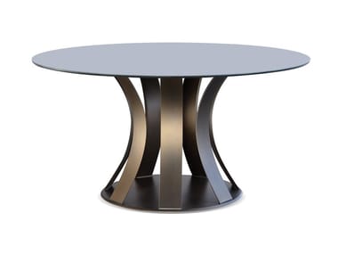 BARRIQUE - Round glass dining table by Reflex