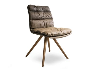 BASIC - Upholstered leather chair by Tonon