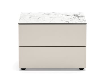 UNIVERSAL - Wooden bedside table with drawers by Calligaris