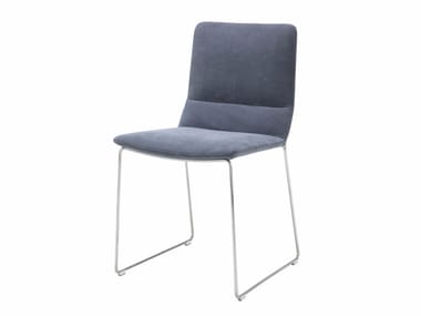 BENDCHAIR - Sled base upholstered fabric chair with removable cover by Ligne Roset