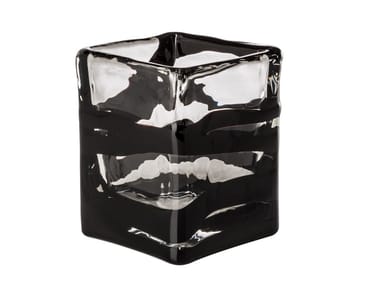 BLACK BELT QUADRO - Blown glass vase by Venini