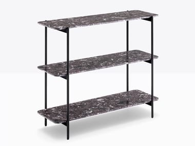 BLUME SYSTEM 105x32 - Open marble bookcase by Pedrali