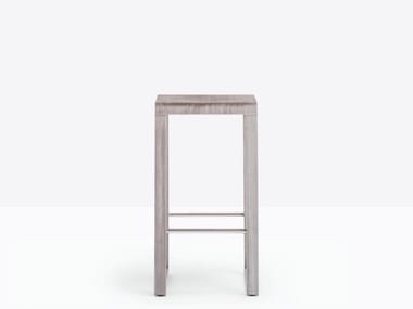 BRERA 387 - Oak stool with footrest by Pedrali