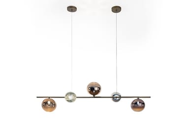 BULLES XL LINEARE 5 - LED Borosilicate glass pendant lamp by Reflex