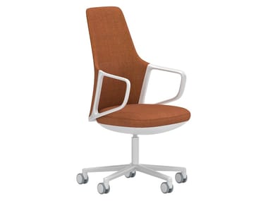 CALMA SO2286 - Swivel fabric office chair with castors with 5-Spoke base by Andreu World