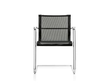 CLASSE 2 EM 202 MESH - Cantilever mesh chair with armrests by Frezza