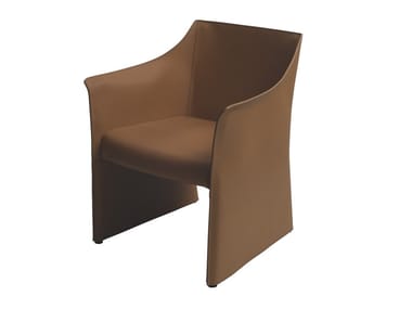 CAP CHAIR 2 - Tanned leather easy chair by Cappellini