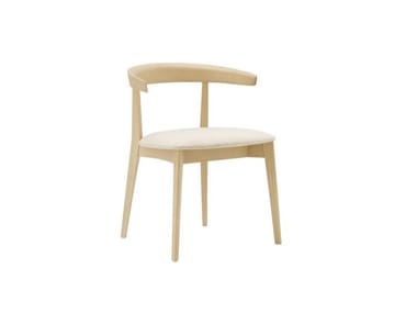 CAROLA SI0906 - Wooden chair with integrated cushion by Andreu World