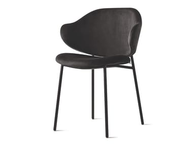 HOLLY - Upholstered velvet chair with metal structure by Calligaris