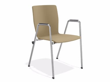 INTERLINK - Stackable fabric training chair with armrests by Casala