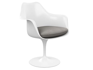 TULIP - Glass-fibre chair with armrests and integrated cushion by Knoll