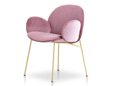 OLA - Upholstered fabric chair with armrests by Saba Italia