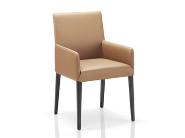 NILS - Leather chair with armrests by Wittmann