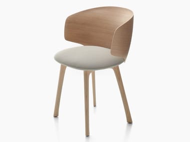 UNIVERSAL COLLECTION - Wooden chair with integrated cushion by MDF Italia