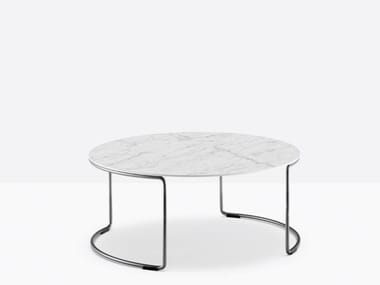 CIRCUIT 69X30 - Round steel coffee table by Pedrali