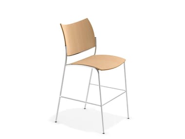 COBRA BARSTOOL - Stackable wooden chair by Casala