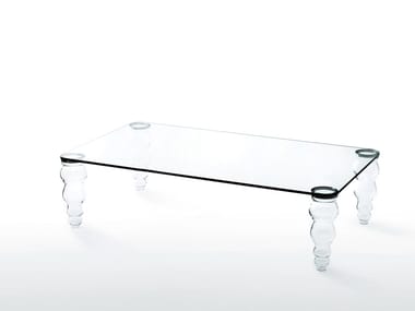 POST MODERN - Low rectangular crystal coffee table by Glas Italia