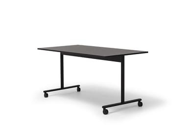 CONNECT TRAINING - Rectangular wooden office desk with casters by Andreu World